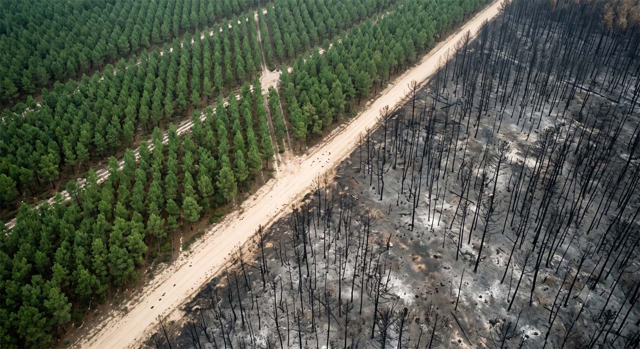 Paysage après incendie