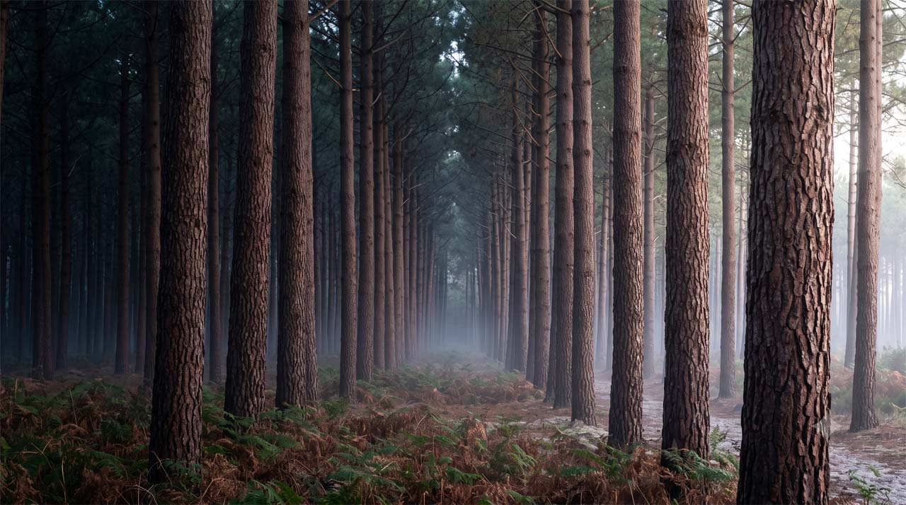 Forêt au lever du jour
